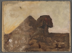 Evening in the desert – Sphinx and pyramid. From the journey to Egypt by Jan Ciągliński