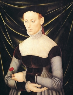 Femme à l'oeillet rouge by Master of the Mass of Saint Gregory