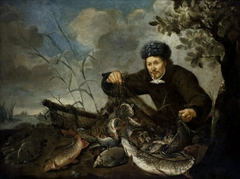 Fisherman with his catch. by Pieter van Noort