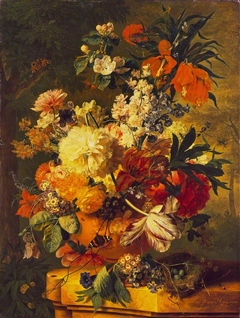 Flowers in a Vase by Jan van Huysum
