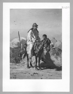 gipsy-rider on a donkey and youth by August von Pettenkofen