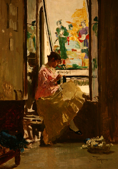 Girl in the Window by Giacomo Favretto