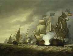 HMS Victory Raking the Salvador del Mundo at the Battle of Cape St Vincent, 14 February 1797 by Thomas Luny