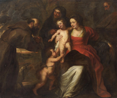 Holy Family with Saint Francis by Anonymous