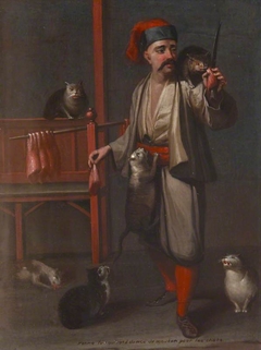 Homme Turc qui vend de mouton pour les chats by Jean Baptiste Vanmour