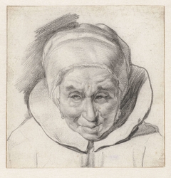 Hoofd van een oude vrouw by Cornelis Visscher II