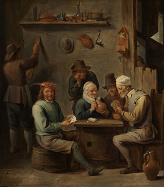 Kaartspelers in een herberg by David Teniers d J - Nachahmer