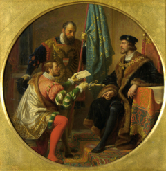 Kaiser Karl V. und König Franz I. bei Pavia 1525 by Karl von Blaas