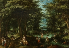 Landscape with a Scene from the Myth of Latona and the Lycian Peasants by Gillis van Coninxloo