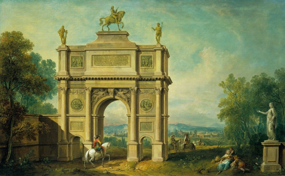 Landscape with a Triumphal Arch to George II