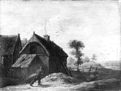 Landscape with Thatched Cottages by Anonymous