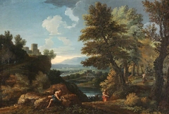 Landscape with Travellers and a Distant River Valley by Anonymous