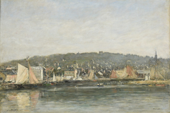 Le port de Trouville le matin by Eugène Louis Boudin