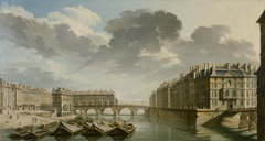 Le Quai des Ormes le pont Marie et l'île Saint-Louis by Nicolas-Jean-Baptiste Raguenet