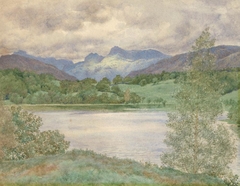 Loughrigg Tarn and Langdale Pikes, Westmorland by Henry Holiday