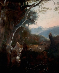 Mountainous Landscape with Peasants, Cows and Goats
