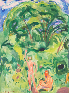 Naked Men in the Woods by Edvard Munch