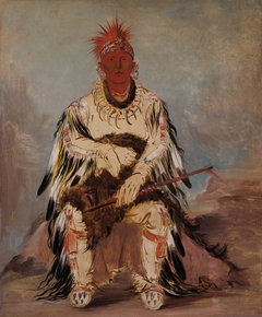 No-wáy-ke-súg-gah, He Who Strikes Two at Once, a Brave by George Catlin