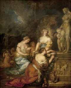 Nymphs Laying Offerings before a Statue of Venus and Cupid