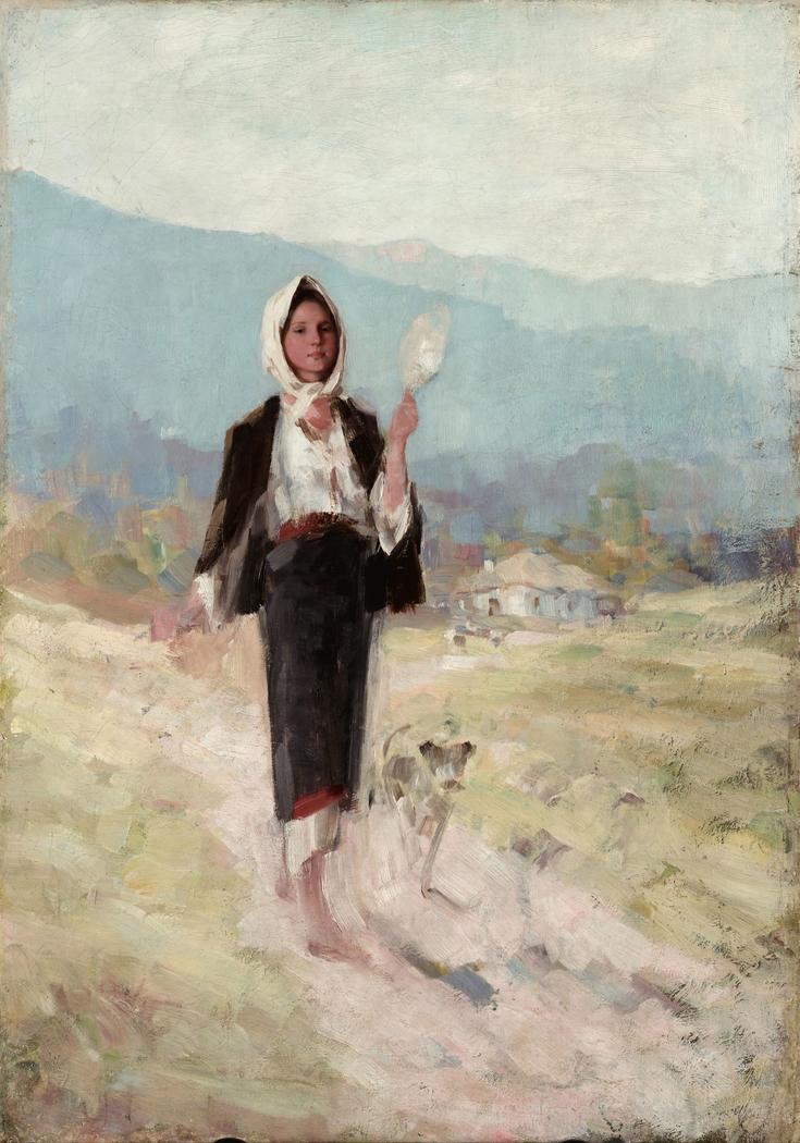 Peasant women with distaff