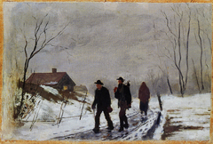 People on the Road in Wet Snow by Edvard Munch