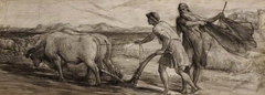 Ploughing: Study for 'The Mantle of Elijah' by George Richmond