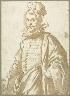Portret van een zwierig man by Jacopo Palma il Giovane