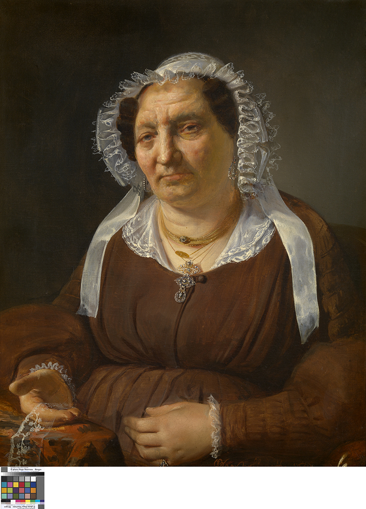 Portret van kantkoopvrouw Anne Godderis-Tulpinck