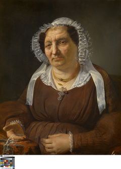 Portret van kantkoopvrouw Anne Godderis-Tulpinck by Bruno Van Hollebeke