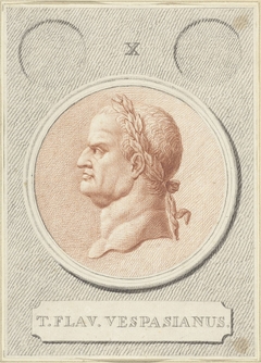 Portretmedaillon van Vespasianus, Romeins keizer by Jan Caspar Philips