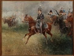 Prince Józef Poniatowski leading the army near Leipzig