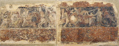 Profane paintings from Sigena: Knights in battle and soldier attacked by a lion by Anonymous