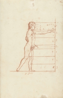 Proportiestudie van een jongen van negen jaar, zijaanzicht by Unknown Artist