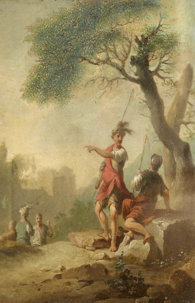 Roman Soldiers resting by a Tree, with Ruins in the background
