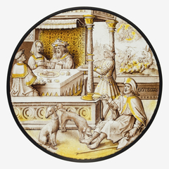 Roundel with Lazarus at the House of Dives by Anonymous