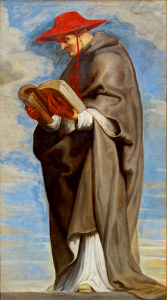Saint Bonaventura reading in a book