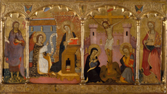 Saint John the Baptist, Annunciation, Crucifixion, Saint Catherine of Alexandria by Francesc Comes