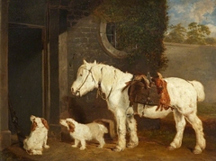 'Scrub', a Shooting Pony, aged 30 and two Clumber Spaniels by Abraham Cooper