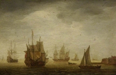 Sea-piece with shipping by Pieter Cornelisz Verbeeck