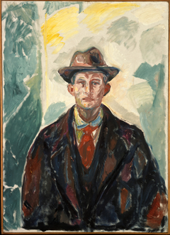 Self-Portrait with Hat and Red Tie by Edvard Munch