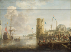 Ships in a southern harbour by Bonaventura Peeters the Elder