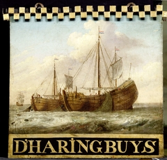 Sign, both sides painted with Herring Boats by Unknown Artist