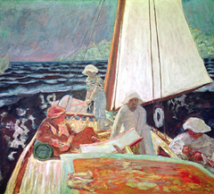 Signac and his friends in boat by Pierre Bonnard