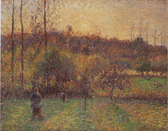 Soleil levant à Eragny by Camille Pissarro