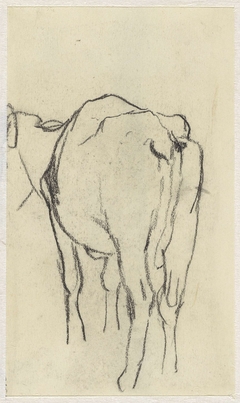 Staande koe, van achteren by Anton Mauve
