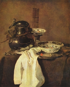 Still Life with a Pewter Flagon and Two Ming Bowls