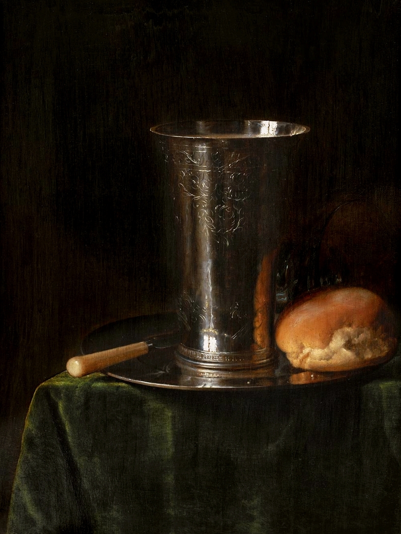 Still-life with a silver beaker