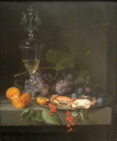 Still Life with Crabs on a Pewter Plate by Abraham Mignon