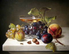 Still Life with Fruit and Champagne by Helen Searle