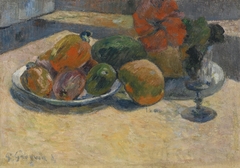 Still Life with Mangoes and a Hibiscus Flower